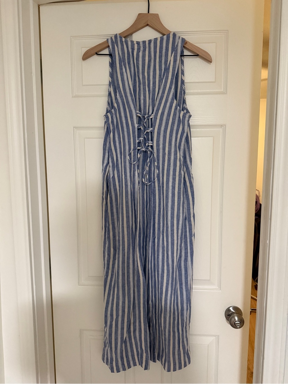 Striped Linen-Blend Dress size Small - Picture 5 of 5